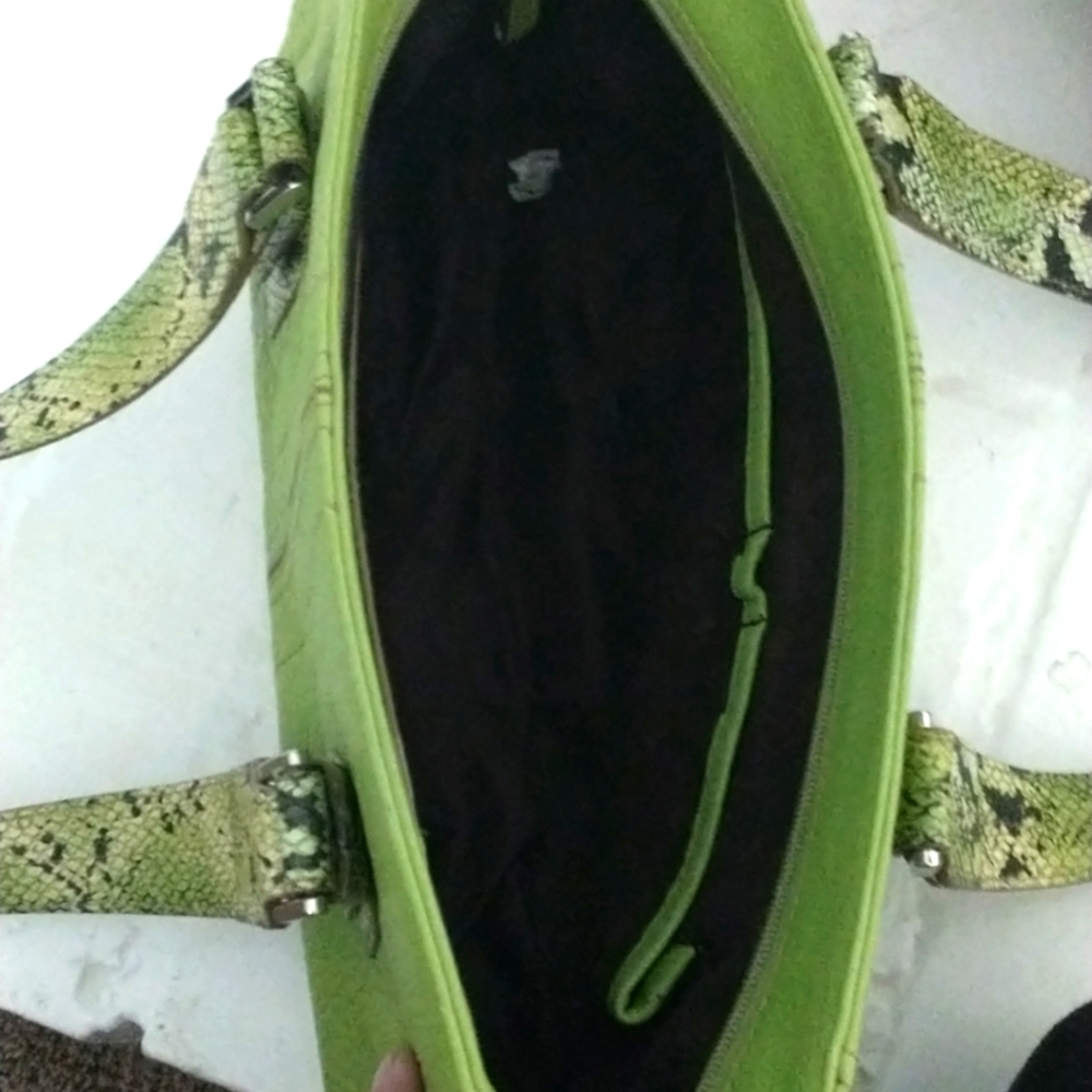 Kenneth Cole New York Vintage Retro Leather Green Hanbag - Picture 4 of 4